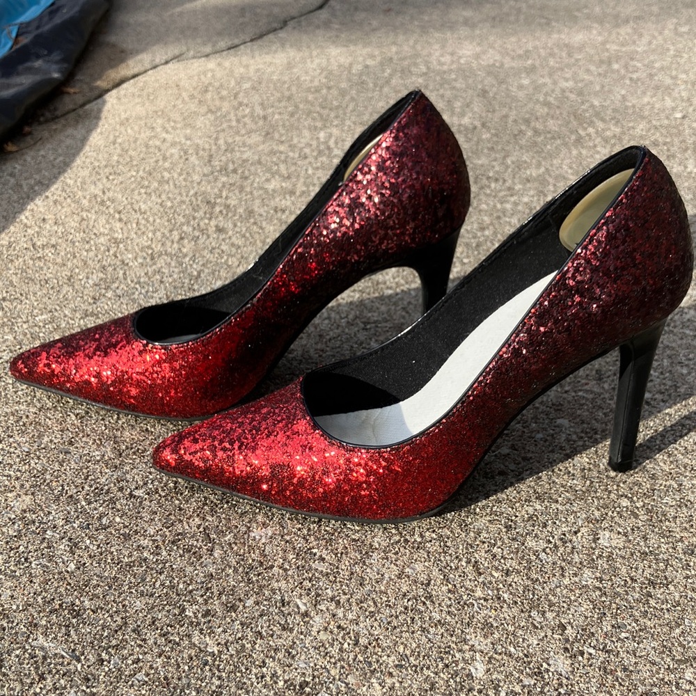 Glittery Red Ombré Heels